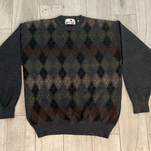 VTG Florence Trico Made in Italy Men’s Wool Blend Pullover Sweater Size M Argyle
